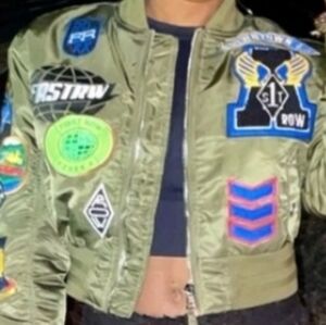 Green Varsity Jacket with Patches